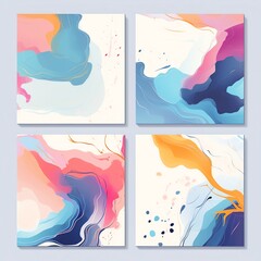 set of abstract backgrounds blue purple white orange