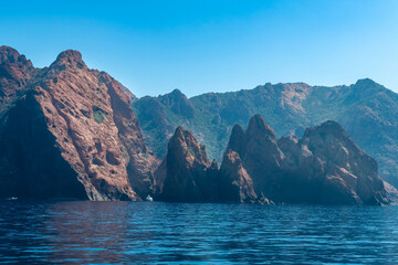 Naklejka premium Réserve Naturelle de Scandola, National park Scandola, Corsica, France
