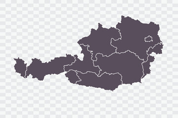 Austria Map Graphite Color on White Background quality files Png