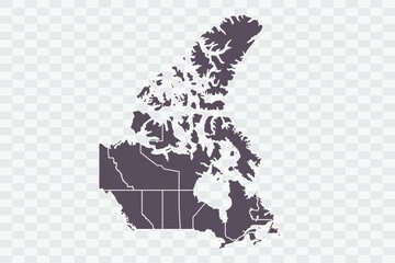 Canada Map Graphite Color on White Background quality files Png