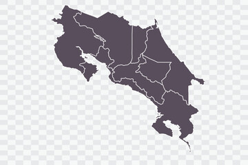 Costa Rica Map Graphite Color on White Background quality files Png