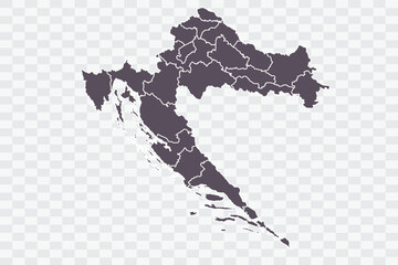 Croatia Map Graphite Color on White Background quality files Png