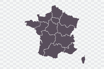 France Map Graphite Color on White Background quality files Png