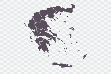 Greece Map Graphite Color on White Background quality files Png