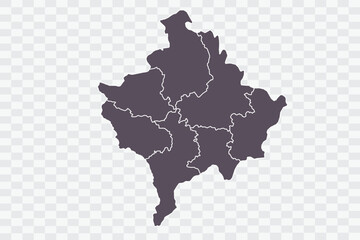 Kosovo Map Graphite Color on White Background quality files Png