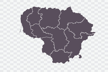 Lithuania Map Graphite Color on White Background quality files Png - obrazy, fototapety, plakaty