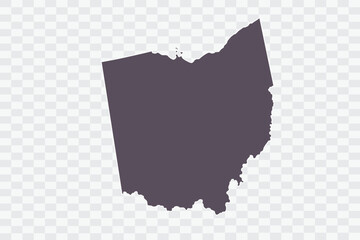 OHIO Map Graphite Color on White Background quality files Png