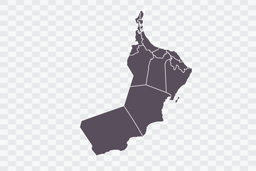 Oman Map Graphite Color on White Background quality files Png