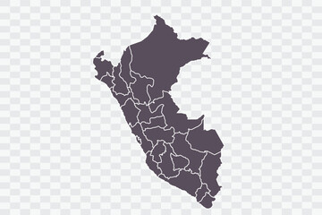 Peru Map Graphite Color on White Background quality files Png