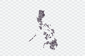 Fototapeta premium Philippines Map Graphite Color on White Background quality files Png