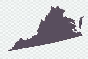 VIRGINIA Map Graphite Color on White Background quality files Png