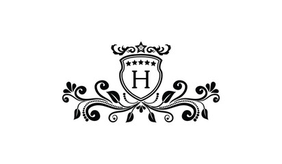 Luxury Elegant Leaf Card Logo H