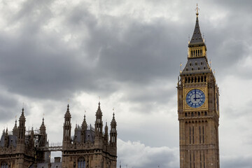 Fototapeta na wymiar Palace of Westminster and Big Ben tower in London, England