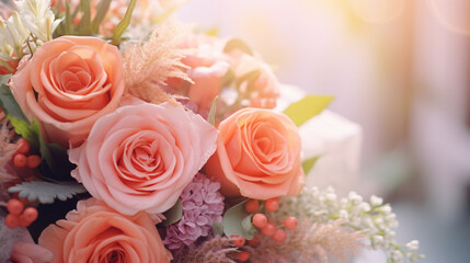 Obraz na płótnie Canvas Beautiful Close-Up of a Wedding Bouquet