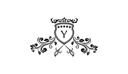 Luxury Elegant Leaves Logo Y