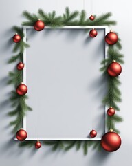 Fototapeta na wymiar decorated christmas greeting card frame