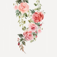 bouquet of roses water color clip art pink 