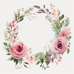 pink rose wreath 