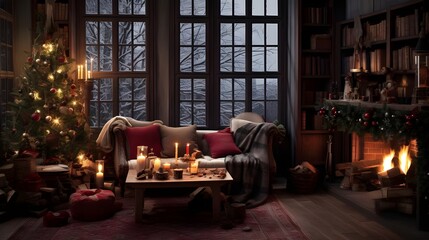 Fototapeta na wymiar Christmas joy in a cozy and magical house