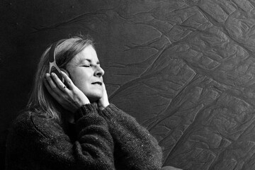Person listening to music