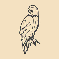 eagle Bird Retro vector Stock Illustration