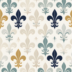 Seamless vintage pattern with fleur de lis