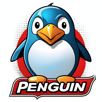 Penguin sticker illustration, isolated. Generative AI