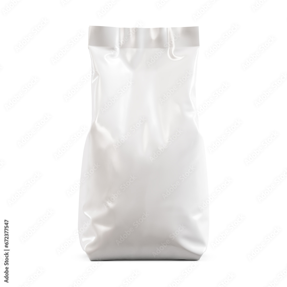 Wall mural a white coffee bag isolated on a blank background