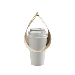 a image of two Coffee Cups in Carrier isolated on a white background