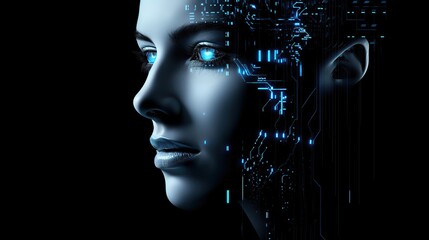 Human Artificial Intelligence concept, Deep machine learning technology. AI generated