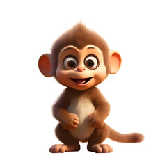 Obraz premium cute brown and white monkey smiling