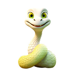 Fototapeta premium cute white and green snake