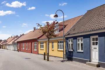 Happy walk through Varde city's old town on a great summer's day. West Jutland, Region Southern Denmark.	
