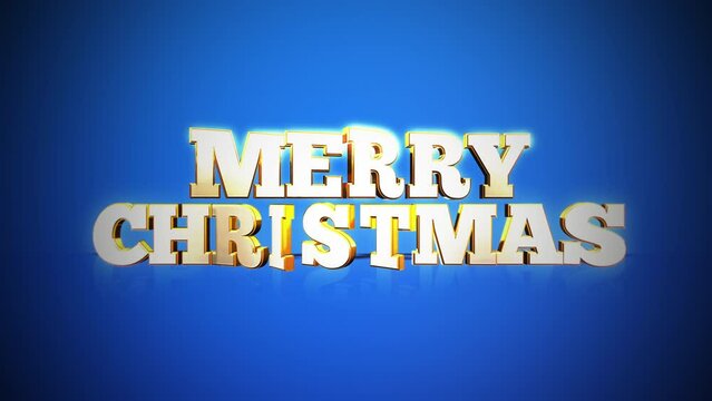 Modern Merry Christmas text on a vivid blue gradient. Ideal for business promotions and seasonal events, motion abstract background merges winter style with a splash of festive vibrancy