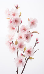 a pink blossom with white background on it