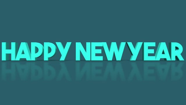 Experience holiday dynamism with rolling Happy New Year text on green gradient. Modern business promotions and seasonal events, motion abstract background marries festive cheer with modern style