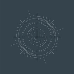 technological futuristic digital interface template. round technology interface