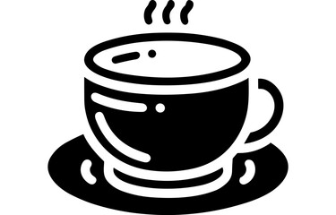 Coffee Cup Icon Illustrations in Black and White, Handdrawn