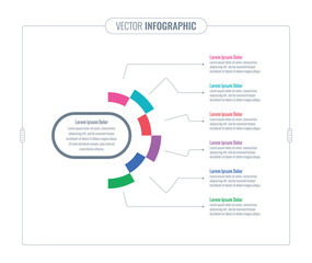 technological information template. annual report, internet, infographic template. semicircle information template