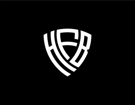 HFB creative letter shield logo design vector icon illustration