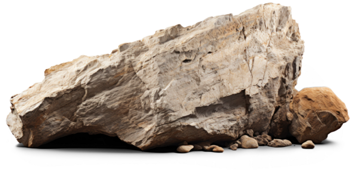 brown heavy rock, png file of isolated cutout object on transparent background with shadow