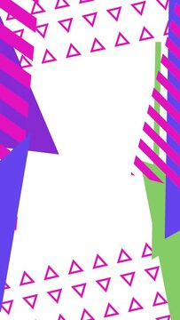 Abstract background frame bright colors. Colorful template. Loop stock video.