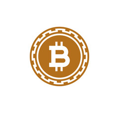 gold bitcoin sign icon money