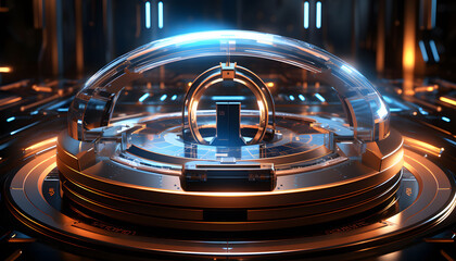 Cyber security and online data protection on internet. Cybersecurity, privacy, network technology. Encrypted data, holographic secure access system interface with lock icon