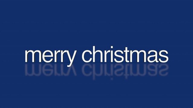 Experience holiday dynamism with rolling Merry Christmas text on blue gradient. Modern business promotions and seasonal events, motion abstract background marries festive cheer with modern style