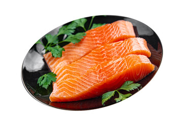 raw salmon fresh red fish seafood eating cooking meal food snack on the table copy space food background rustic top 