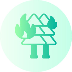 forest fire gradient icon