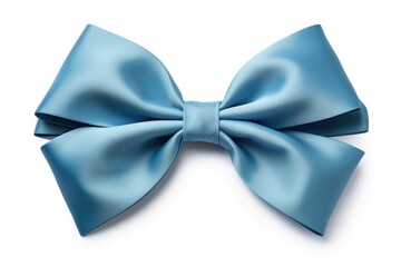 A blue bow tie on a white background