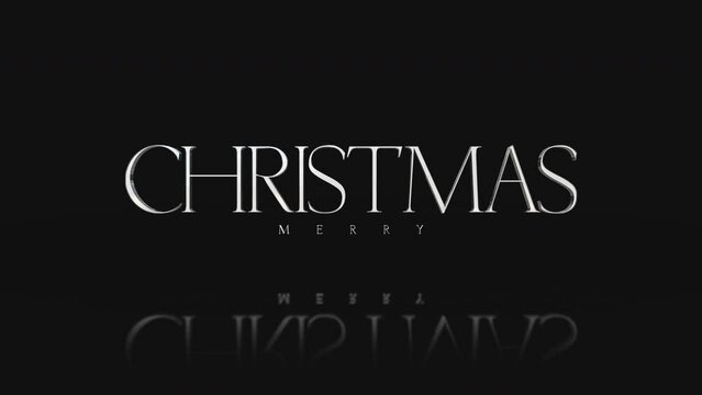 Elegance and festive style Merry Christmas text set against a sophisticated black gradient background, this motion promo is an ideal for any winter holiday or seasonal marketing campaign