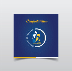 Social Media Anniversary Post Design, Congratulate Post